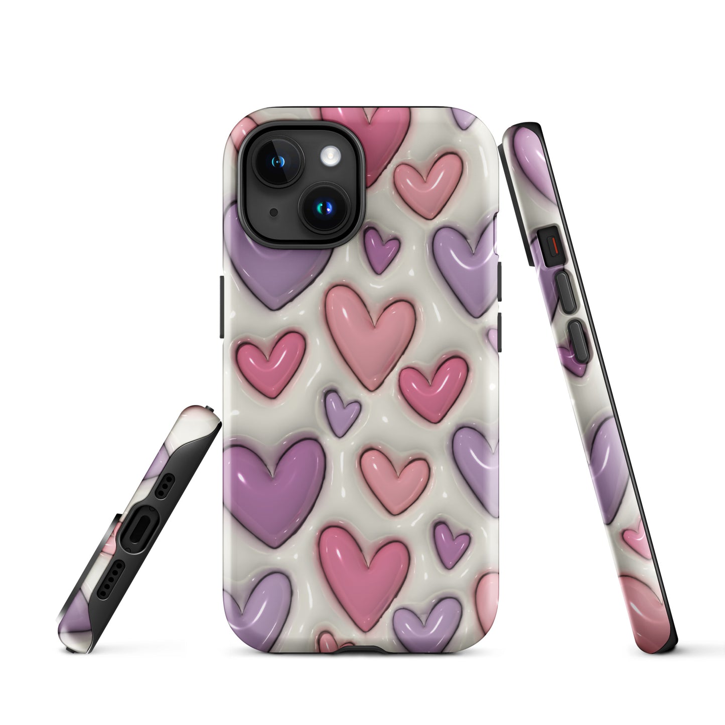 Hearts 3D Effect Tough Case for iPhone® Accessories Protection