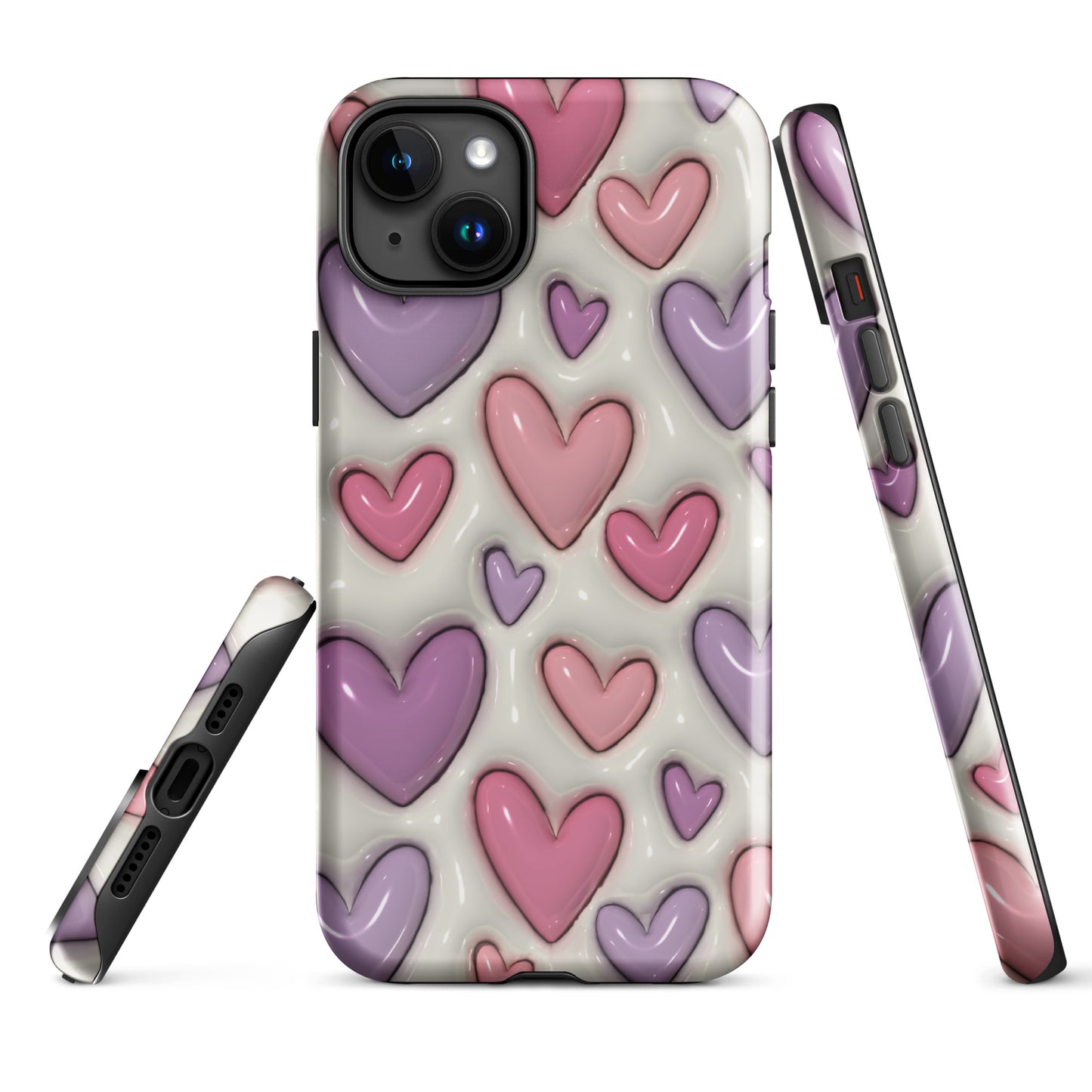 Hearts 3D Effect Tough Case for iPhone® Accessories Protection