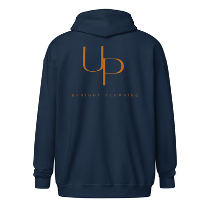 Upright Plumbing Front and Back Print Unisex heavy blend zip hoodie