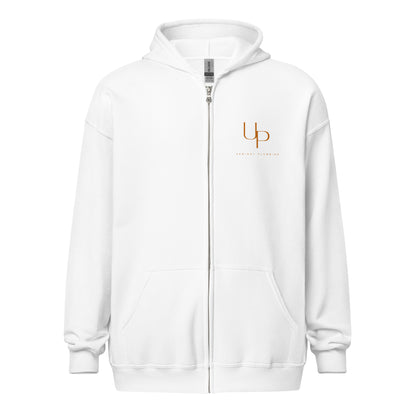 Upright Plumbing Front and Back Print Unisex heavy blend zip hoodie