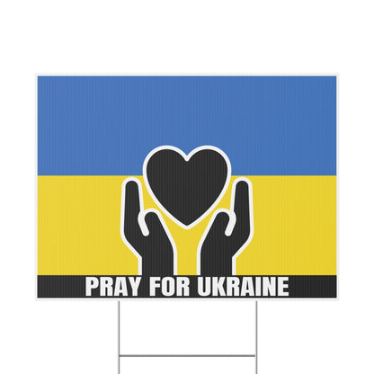 Pray for Ukraine, Ukraine Flag, Yard Sign, 18x12, 24x18, 36x24, v1