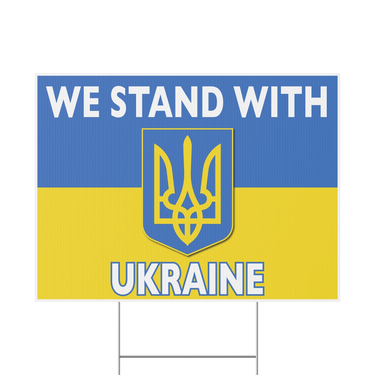 Support Ukraine, Stand with Ukraine, Ukraine Flag, Coat of Arms, Yard Sign, 18x12, 24x18, 36x24, v6