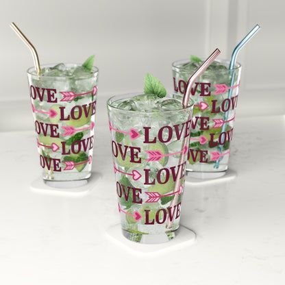 Cupid Pint Glass, Valentines Day Glasses