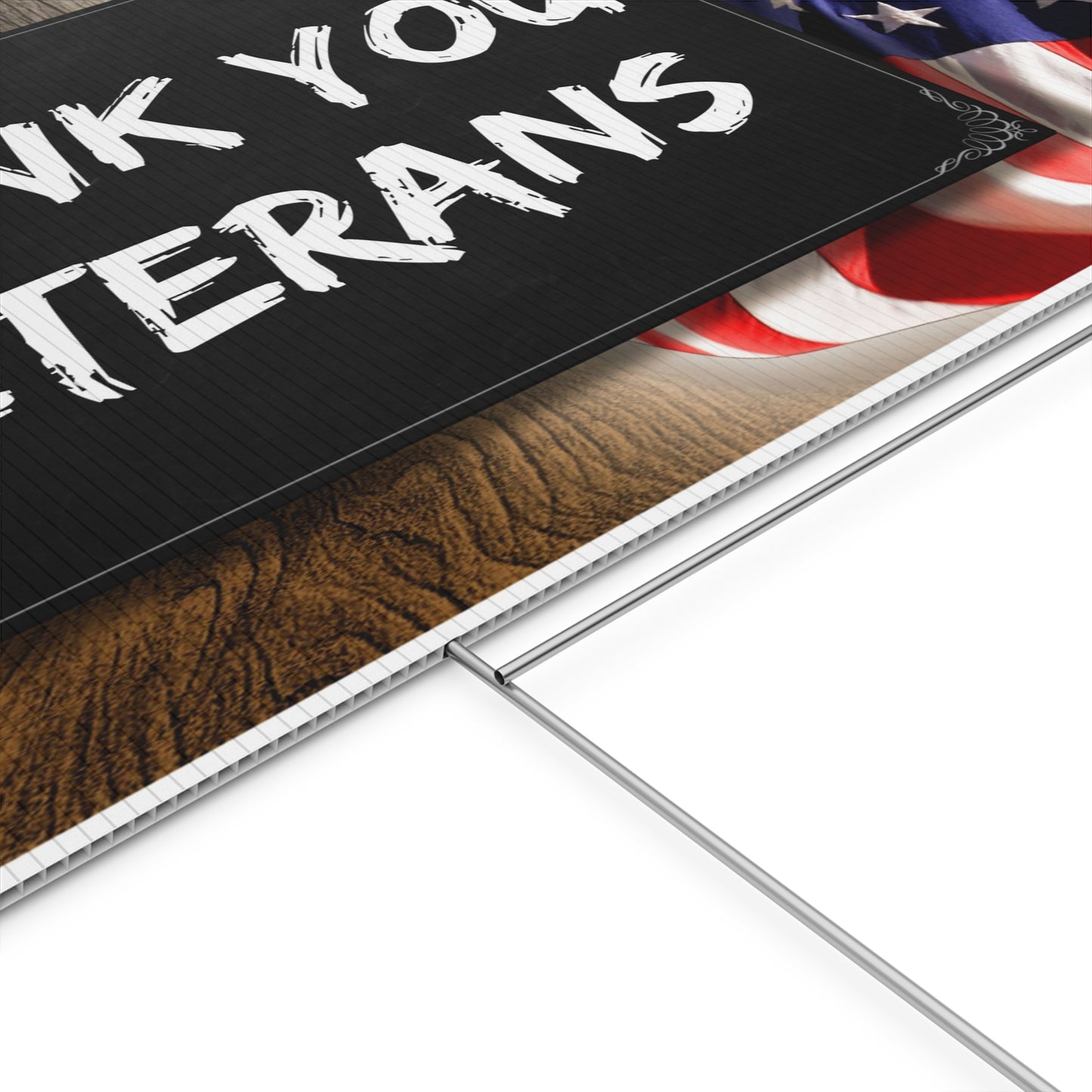 Thank You Veterans, American Flag, Veteran's Day, Yard Sign, Printed 2-Sided, 12x18, 24x18 or 36x24, Metal H-Stake Included, v1