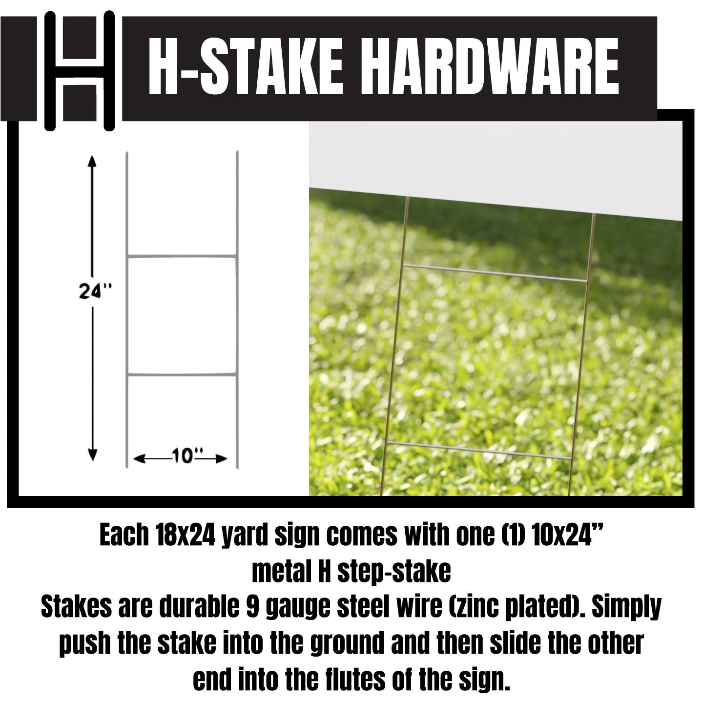 Yard Sign H-Stakes