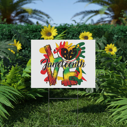 Juneteenth Yard Sign, 18x12, 24x18, 36x24, Double Sided, H-Stake Included, v2
