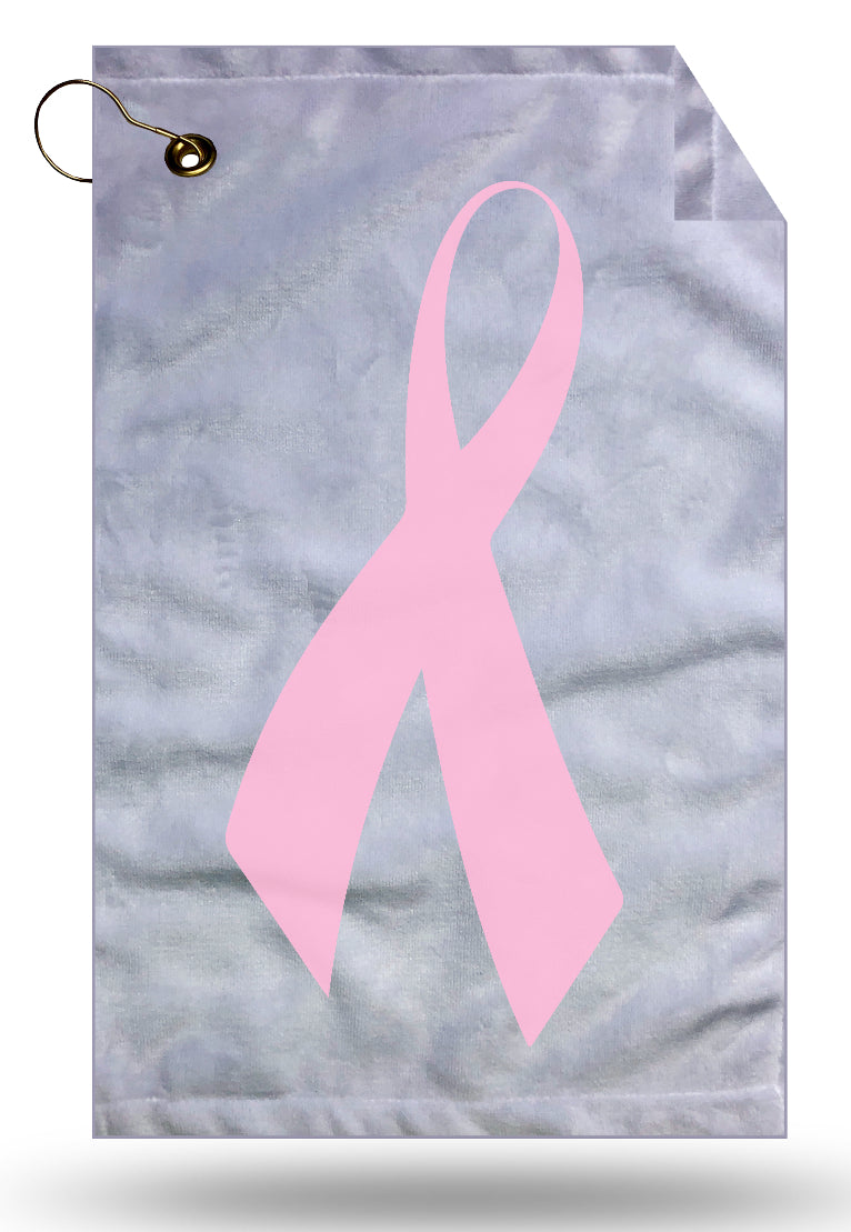 Charity Awareness Ribbon Golf Towel, Microfiber Velour 11x18 Golf Bag Towel with Grommet and Clip