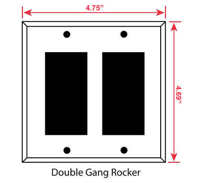 Wavy Lines Design, Double Gang Rocker Decorator Dimmer Wall Plate, Blue Teal Aqua, 4.75 x 4.69 inches