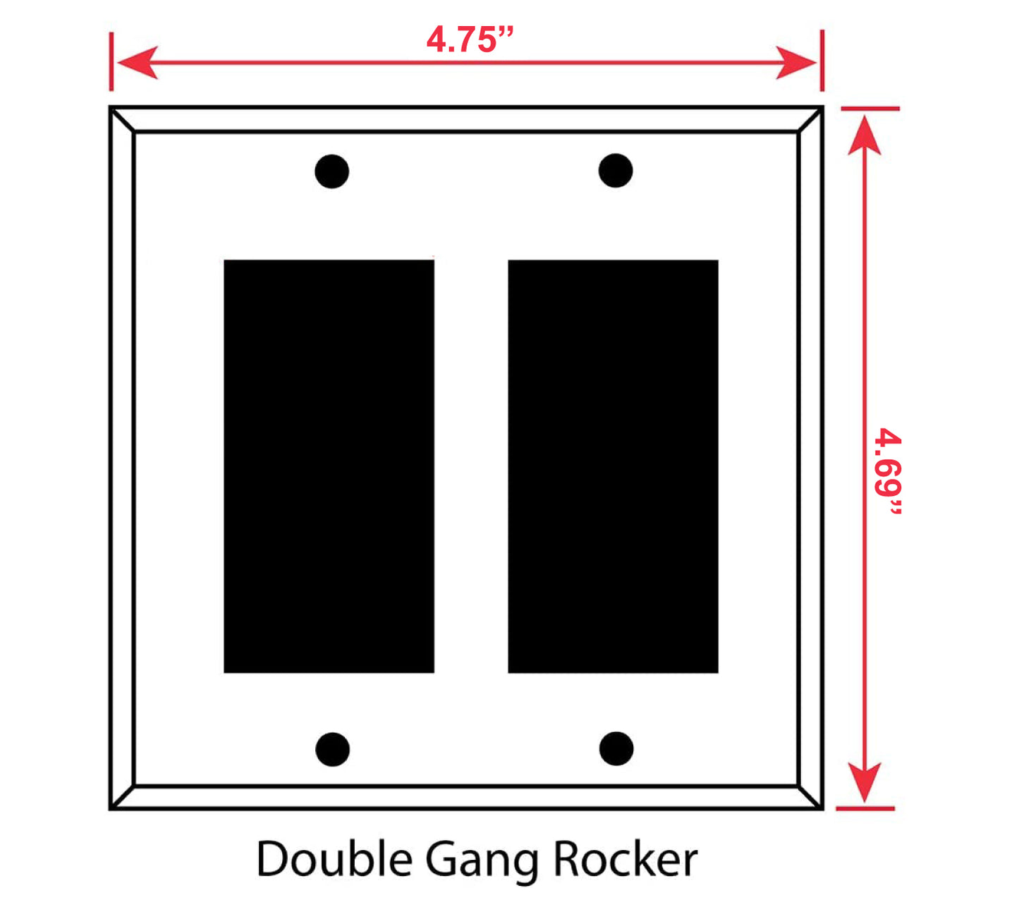 Blue Beach Wood, Double Gang Rocker Decorator Dimmer Wall Plate, 4.75 x 4.69 inches