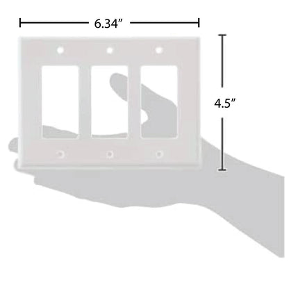 Wavy Lines Design Blue Teal Aqua Background 3 Gang Rocker Decorator Dimmer Wall Plate, 6.34 x 4.5 inches
