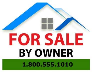 For Sale by Owner Sign, Custom Yard Sign, Personalized, 18 x 24-inch, H-Stake Included