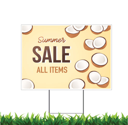 Summer Sale, Retail Storefront Summer Promotion, Yard Sign, 18x12, 24x18, 36x24, v1