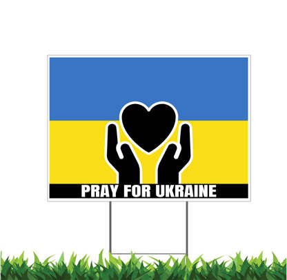 Pray for Ukraine, Ukraine Flag, Yard Sign, 18x12, 24x18, 36x24, v1