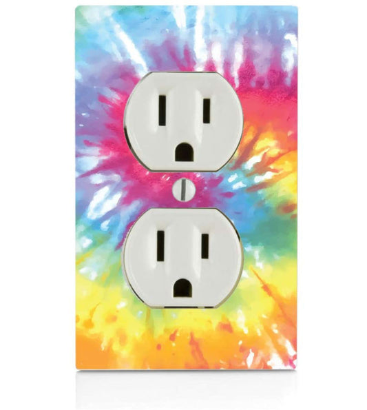Tie Dye, Plastic Electrical Outlet Wall Plate, 2.75 x 4.5 inches