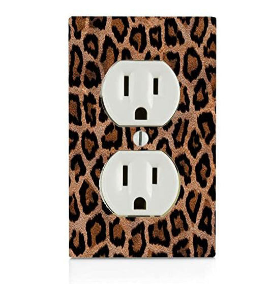 Leopard Print Design Pattern, Plastic Electrical Outlet Wall Plate, 2.75 x 4.5 inches