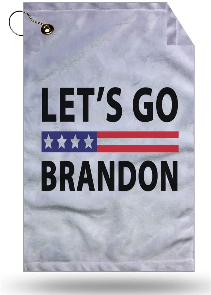 Let's Go Brandon, V4xl Microfiber Velour 11x18 Golf Bag Towel with Grommet and Clip