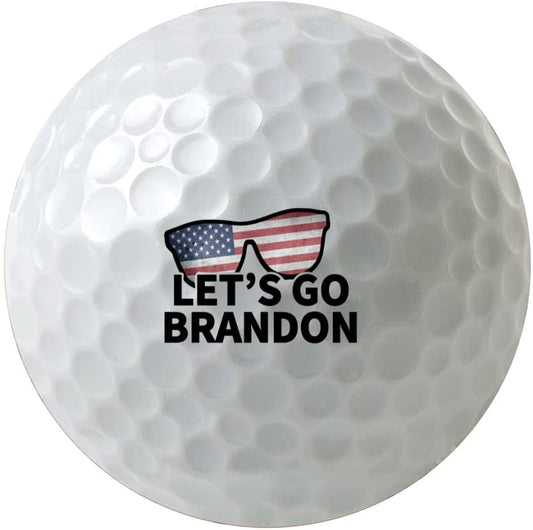 Let's Go Brandon, V1xl 3-Pack Printed Golf Balls