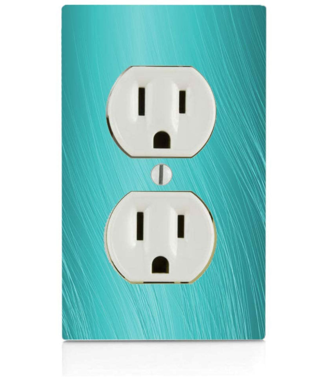 Wavy Lines Design Blue Teal Aqua, Plastic Electrical Outlet Wall Plate, 2.75 x 4.5 inches