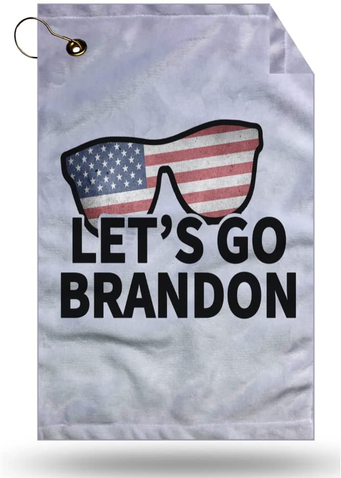 Let's Go Brandon, V1xl Microfiber Velour 11x18 Golf Bag Towel with Grommet and Clip