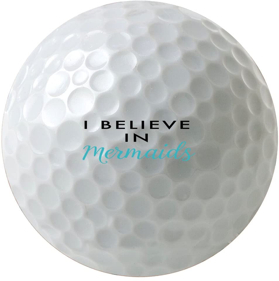 I Believe in Mermaids Black and Teal Type 3-Pack Printed Golf Balls
