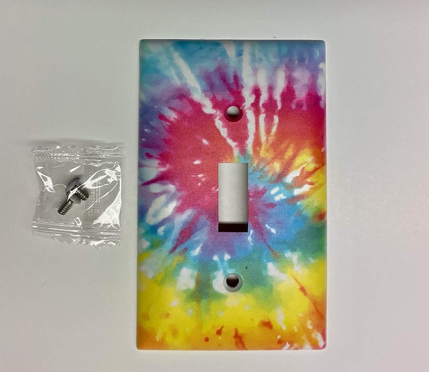 Tie Dye, Plastic Single Toggle Light Plate Switch Wall Plate, 2.75 x 4.5 inches