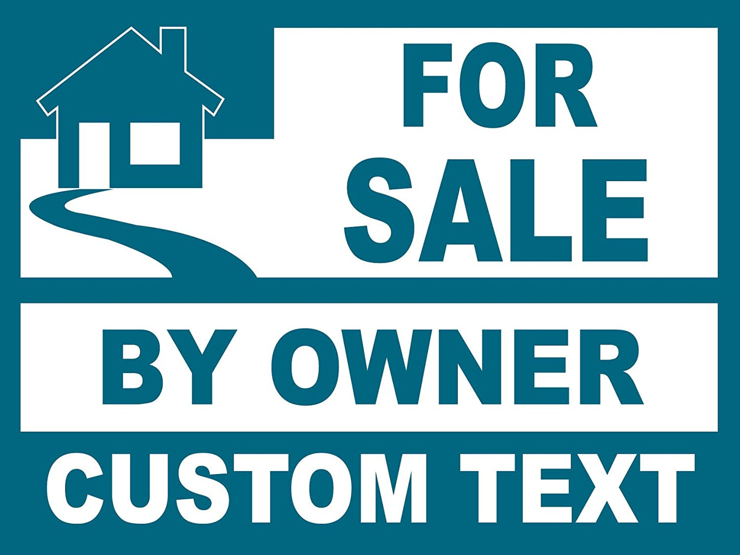 Custom for Sale by Owner 18 x 24-inch Yard Sign Metal Stake Included HS03