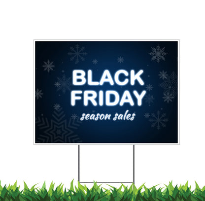 Friday Storefront Yard Sign Snowflakes