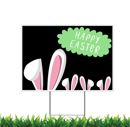 Happy Easter, Easter Bunny, Easter Eggs, Yard Sign, 18x12, 24x18, 36x24, v5