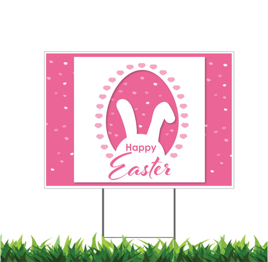Happy Easter, Easter Bunny, Easter Eggs, Yard Sign, 18x12, 24x18, 36x24, v6