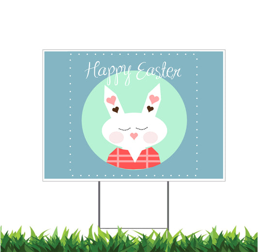 Happy Easter, Easter Bunny, Easter Eggs, Yard Sign, 18x12, 24x18, 36x24, v2