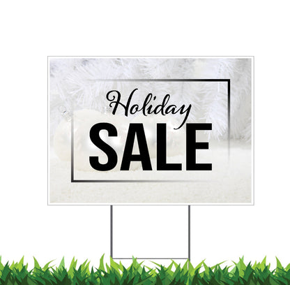 Holiday Storefront Yard Sign Snowflakes