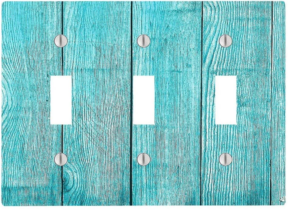 Blue Beach Wood 3 Toggle Electrical Switch Wall Plate (6.56 x 4.69in)