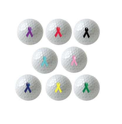Charity Ribbon Golf Balls Multiple Colors