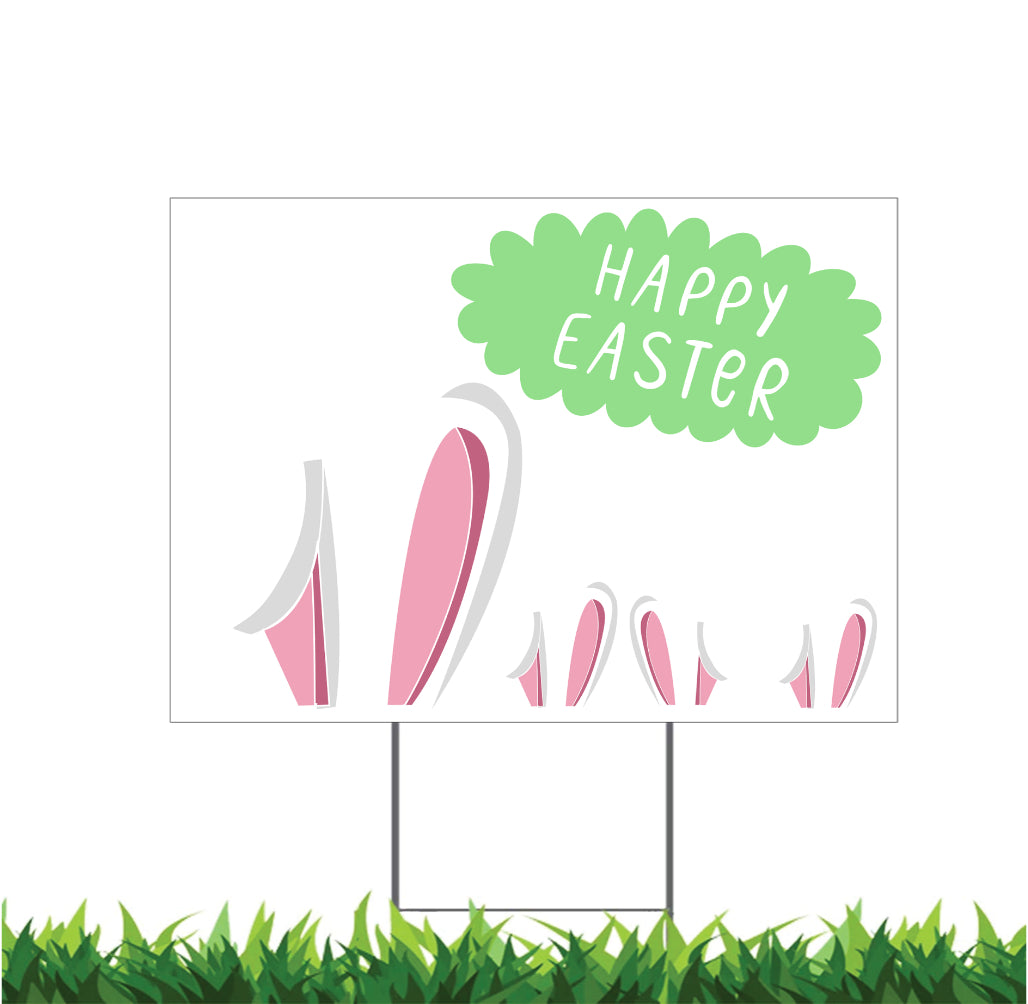 Happy Easter, Easter Bunny, Easter Eggs, Yard Sign, 18x12, 24x18, 36x24, v4