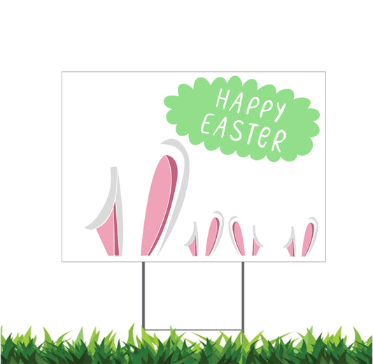 Happy Easter, Easter Bunny, Easter Eggs, Yard Sign, 18x12, 24x18, 36x24, v4