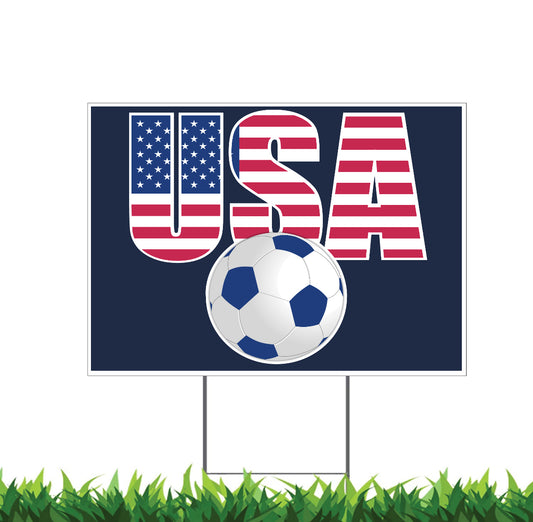 USA Soccer, Go USA Sign, 18x12, 24x18, 36x24, Yard Sign, H-Stake Included, v3