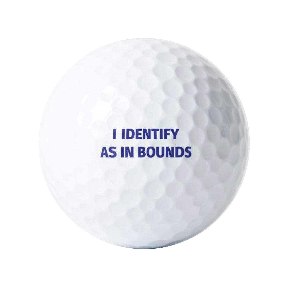 I Identify As In Bounds Golf Balls, 3 Pack Printed White Golf Balls, v2