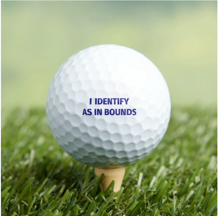 I Identify As In Bounds Golf Balls, 3 Pack Printed White Golf Balls, v1