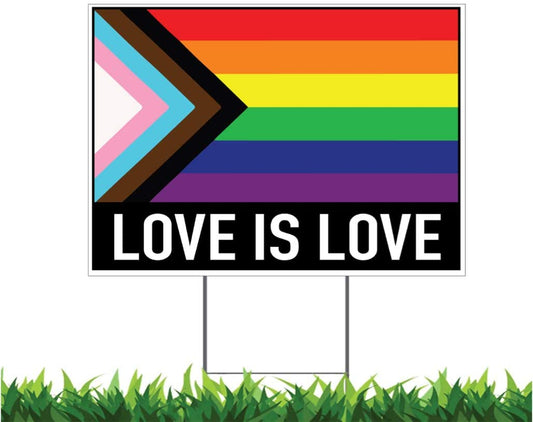 Love Is Love Yard Sign Rainbow