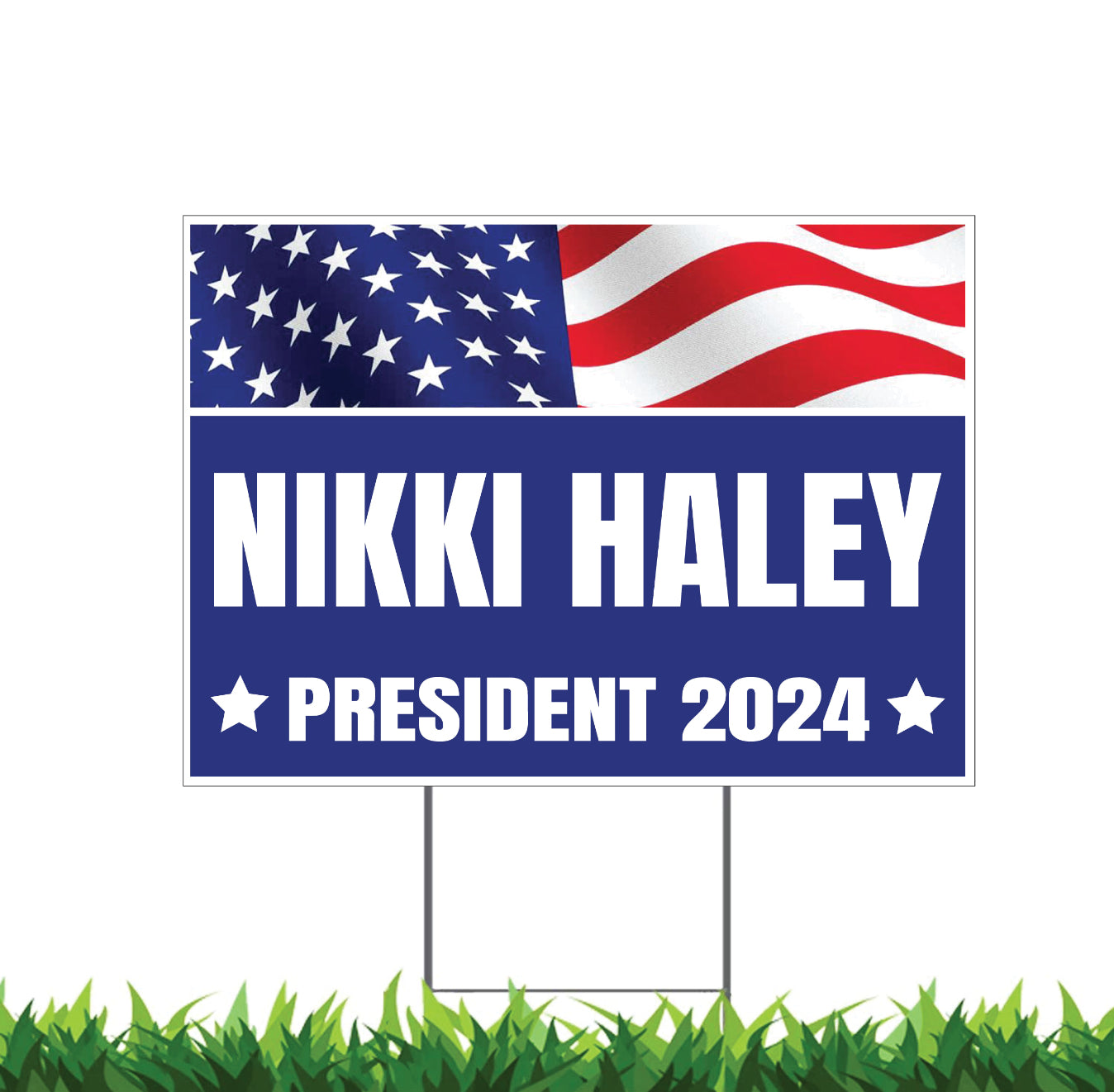 Nikki Haley for President, President 2024 Yard Sign, 18x12, 24x18, 36x24, Double Sided H-Stake Included, v1
