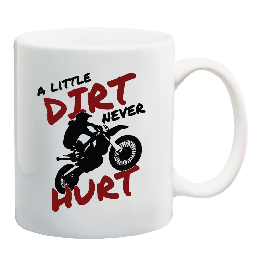 A Little Dirt Never Hurt, Dirtbike Coffee Mug 11oz | 15oz | 20oz, Black Ringer Coffee Mug 11oz, Stainless Steel Travel Mug 14oz