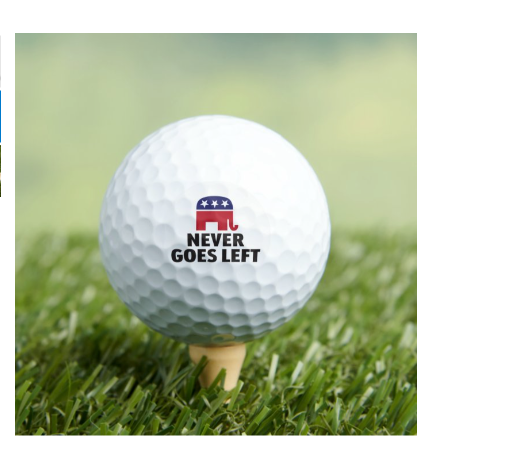 Humanity Source Republican Never Goes Left 3-Pack Printed White Golf Balls