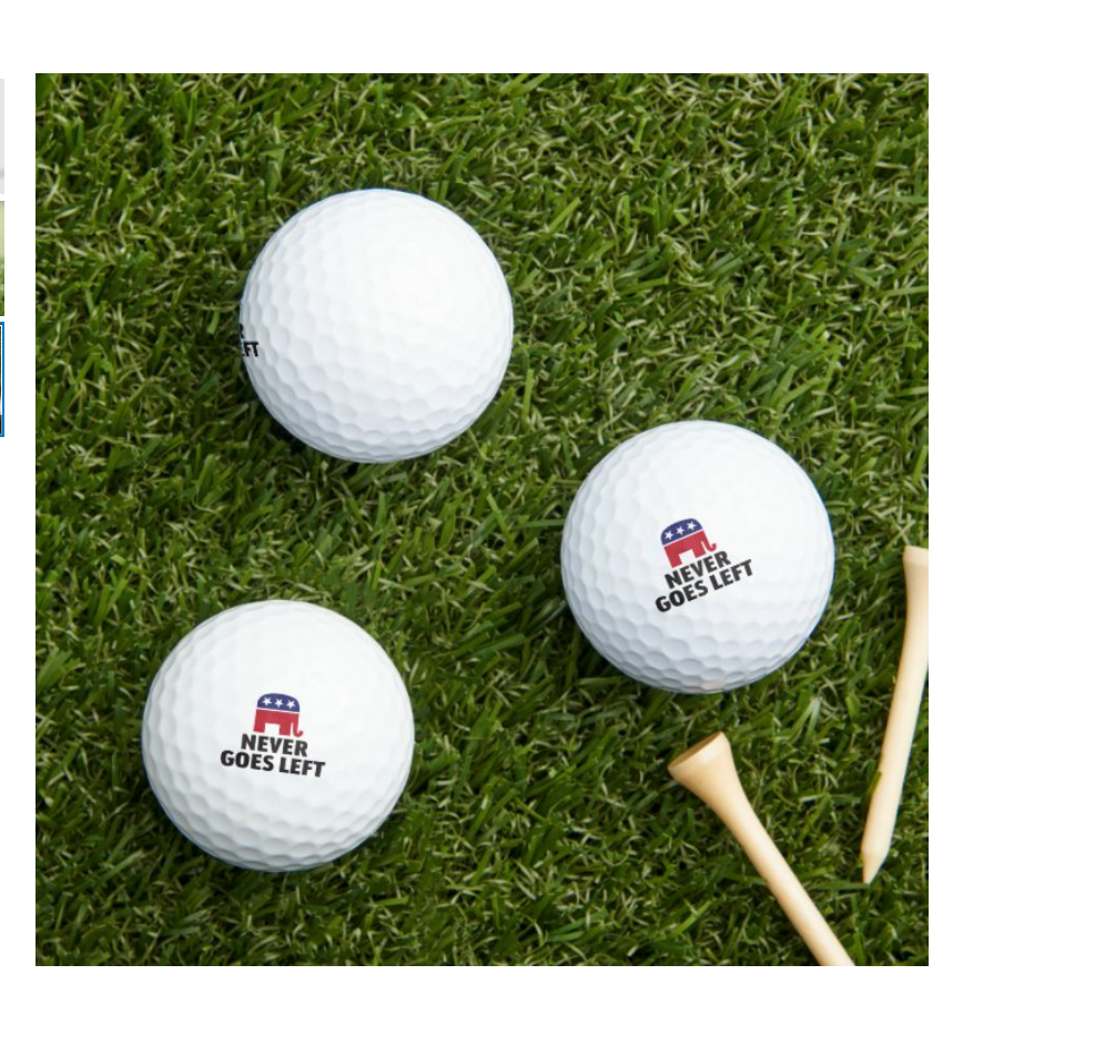 Humanity Source Republican Never Goes Left 3-Pack Printed White Golf Balls