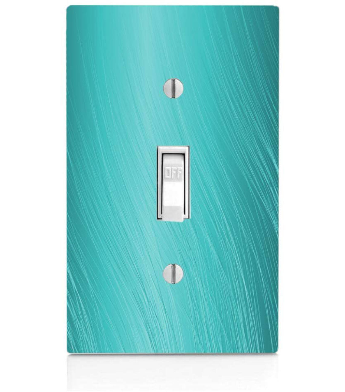 Wavy Lines Design Blue Teal Aqua, Plastic Single Toggle Light Plate Switch Wall Plate, 2.75 x 4.5 inches