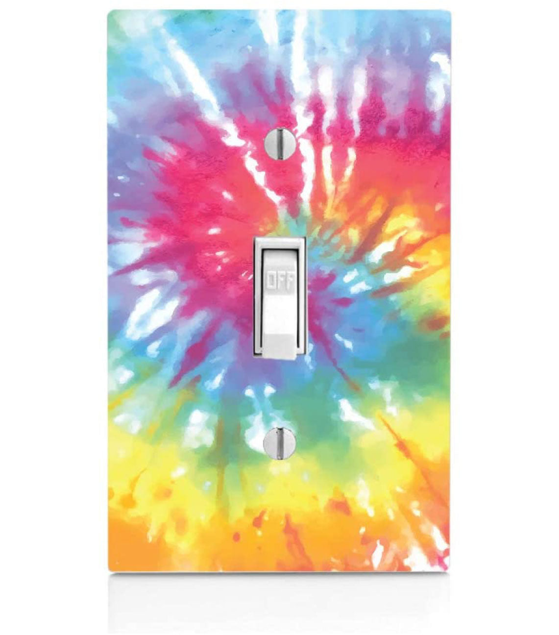 Tie Dye, Plastic Single Toggle Light Plate Switch Wall Plate, 2.75 x 4.5 inches