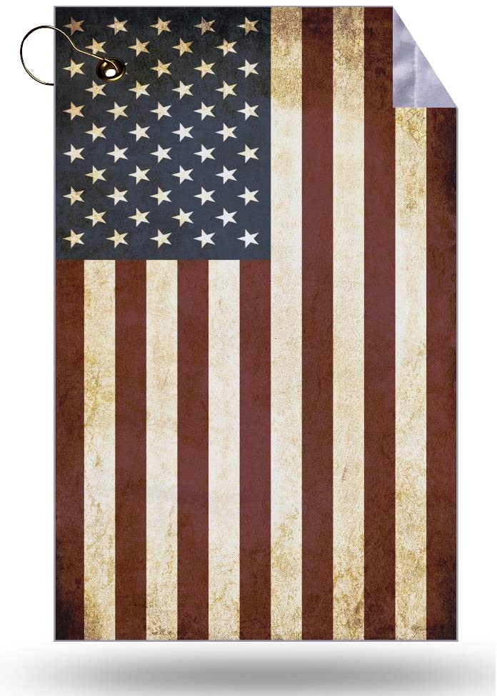 American Flag Vintage Grunge Golf Towel