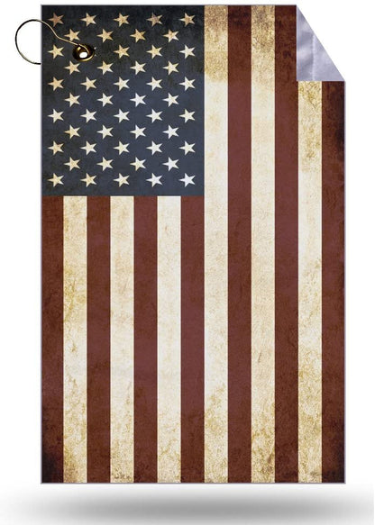 American Flag Vintage Grunge Golf Towel
