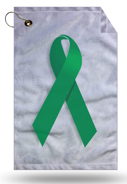 Charity Awareness Green Ribbon Golf Towel