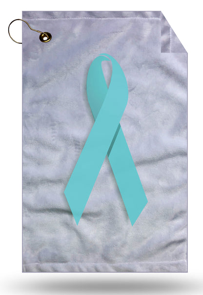 Charity Awareness Teal Ribbon Golf Towel