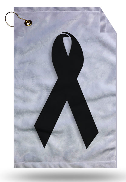 Charity Awareness Black Ribbon Golf Towel